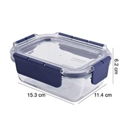 Lock & Lock Transparent Glass Airtight Food Storage Containers with Lid - Set of 3 image 5