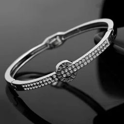 VOJ Silver Plated AD Crystals Studded Bracelet for Women-46