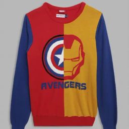 Blue Giraffe Red 100% Cotton Regular fit Colorblocked Sweater-picture-42