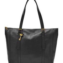 Fossil Carlie Black Medium Leather Tote Bag-image-31