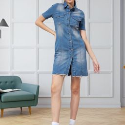all about you Women Denim Bodycon Midi Dress-image-96