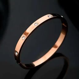 VOJ Rose Gold Plated Crystals Kada Bracelet for Women-1