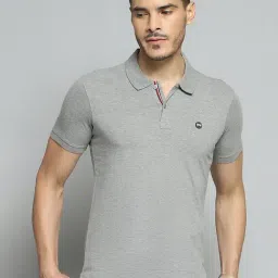 Cloak & Decker by Monte Carlo Grey Cotton Blend Regular Fit Solid Polo T-Shirt-picture-24