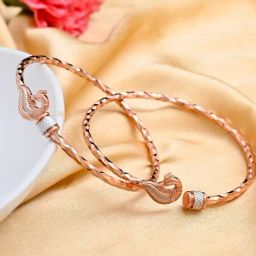 VOJ Peacock Designed Dual Tone Bangle Set of 2-14