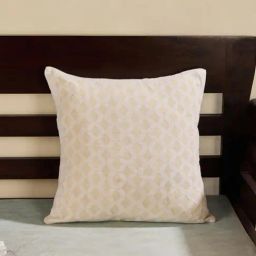 Fabindia Standalone Natural & White Cotton Woven Cushion Cover-image-68