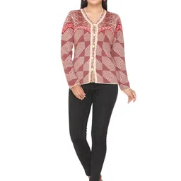 WOOL 4U Women Printed Woollen Cardigan-image-52