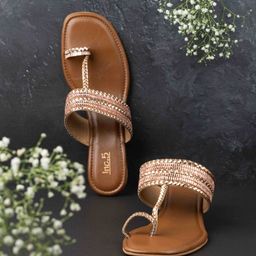 Inc 5 Women Embellished Ethnic Wedge Heels Sandals-42