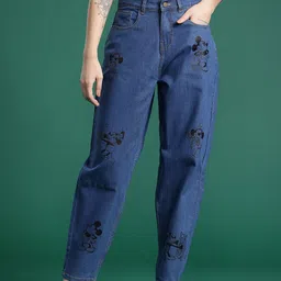 DressBerry Women Printed Slouchy Fit Jeans-image-12