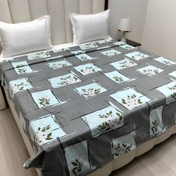 Pure Decor Grey & Blue Printed Pure Cotton 260 TC King SizeDuvetCover-picture-39
