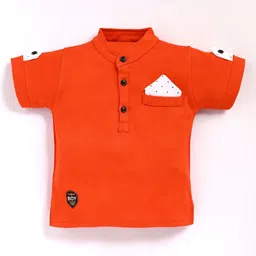 Alexa Creation Boys Printed Mandarin Collar Cotton T-shirt-image-95