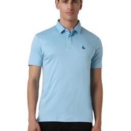 Van Heusen Blue Cotton Regular Fit T-Shirt-image-78