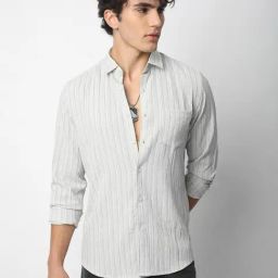 VASTRADO Core Fashion Olive Textured Shirt-image-94