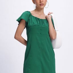 glitchez Drama Sleeves Gathered Empire Mini Dress-image-75