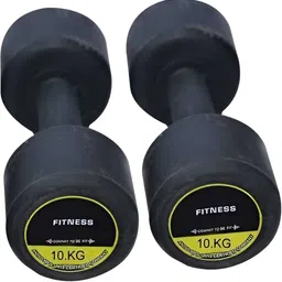 HackerX 2-Pcs Rubber Dumbbells - 10 kg Each image 1