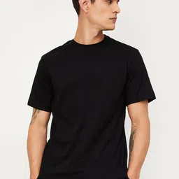 max Men Solid Round Neck Cotton T-Shirt-image-25