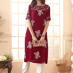 Anouk Women Floral Printed Thread Work Kurta-picture-14