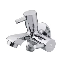Goeka Two Way Bib Cock Brass Faucet (Double Handle) 6x3x2 cm Silver Chrome Finish Brass for Toilet Seat Areas & Bathrooms-picture-21