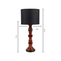 Tucasa NTU-189 B-22 Table Lamp with Wood Base (Beige) image 2