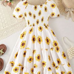 Billion Girls Floral Printed Smocked Fit & Flare Dress-picture-36