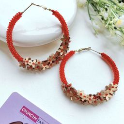 Crunchy Fashion Artificial Beaded Circular Hoop Earrings-image-77