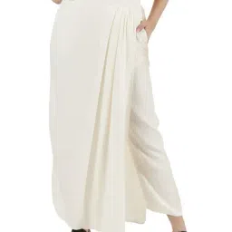 Label Ritu Kumar Ecru Comfort Fit Trousers-picture-17