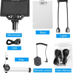 Artnery 7 inch LCD Digital Microscope with 32G TF Card,12MP 1200X Magnification 1080P USB Microscope Camera with Remote Control,PC View,Fill Lights Microscope for Coin/Plant/Rock/Circuit Board image 3