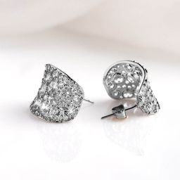 Rubans Rhodium Plated Sparkling AD & Cubic Zirconia Studded Luxurious Hoop Earrings image 3