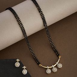 ATIBELLE Gold Plated Artificial Stones and Beads Mangalsutra-image-68