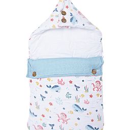 haus & kinder Baby Muslin Carrier Nest Cum Sleeping Bag With Sea Life Print - Blue-picture-22