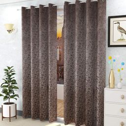 JARS Collections Velvet Semi Blackout Window Curtains With Metal Grommet Pack of 2 Brown-picture-8