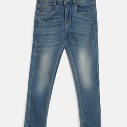 Tales & Stories Denim Solid Slim Fit Mid Rise Jeans - Blue-image-4