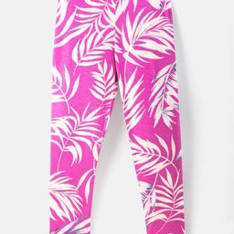 CrayonFlakes Leaves Printed Leggings - Purple-picture-17