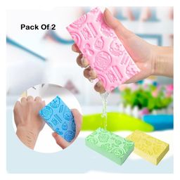 Baby Miniature Ultra Soft Exfoliating Sponge Soft Bath Scrubber For Kids Body Scrub - Multicolor ( Pack Of 2 )-image-72