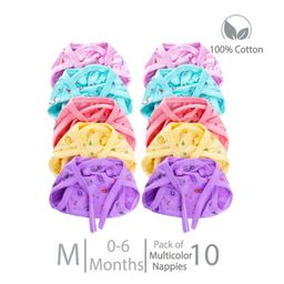 Chirsh Cloth Diapers/Nappies Baby Classic Cloth Nappies With String Pack of 10 (0-6 Months) Medium - Multicolor-11