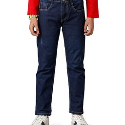 Under Fourteen Only Mild Distressed Denim Jeans - Navy Blue-image-51