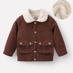 Mark & Mia Full Sleeves Solid Color Winter Jacket with Flap Pocket - Brown-picture-8