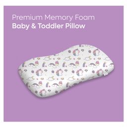 ADMIRAE Premium Memory Foam Baby and Toddler Pillow for Head, Neck and Back Support | Removable Cover | Perfect for Sleeping, Reading, Resting | Unicorn Print-image-4