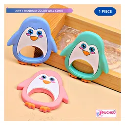 Puchku Penguin Shaped Silicon BPA free teether ( pack of 1 , Random color)-picture-41