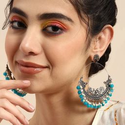 Krelin Peacock Shaped Chandbalis Earrings-image-78