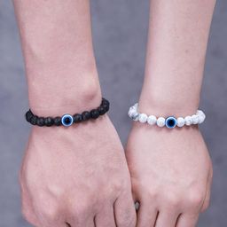 Divine souvenirs Unisex Set Of 2 Artificial Beaded Elasticated Bracelets-14