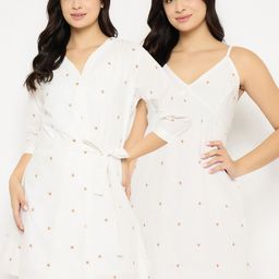 Clovia Printed Nightdress-image-18