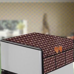The Furnishing Tree Brown Printed Refrigerator Cover-image-115