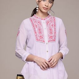 aarke Ritu Kumar Paisley Embroidered Thread Work Panelled Kurti-picture-51
