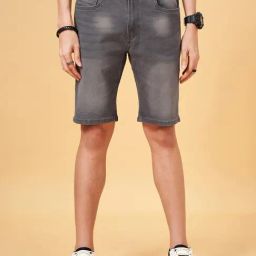SF Jeans by Pantaloons Grey Cotton Regular Fit Denim Shorts-image-98