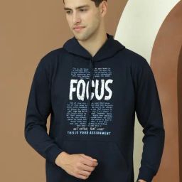 Vimal Jonney Blue Fleece Regular Fit Printed Hooded Sweatshirt-picture-14