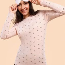 Enamor Pink Cotton Printed T-Shirt-image-34