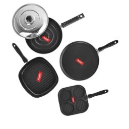 Sumeet Elegant Design Red Aluminium Cookware Set-18