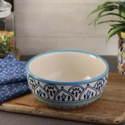 VarEesha The Royal Crown Blue Ceramic Serving Bowl (1000 ml) - Set of 1-46