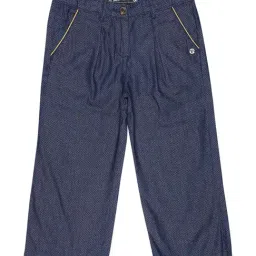 Blue Giraffe Kids Blue Cotton Self Pattern Capris-image-93