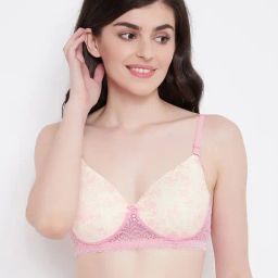 Clovia Pink Non Wired Padded T-Shirt Bra-image-38